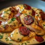Aiguillettes de Poulet, Sauce Crémeuse au Chorizo