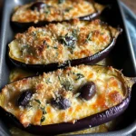 Aubergines gratinées mozzarella olives