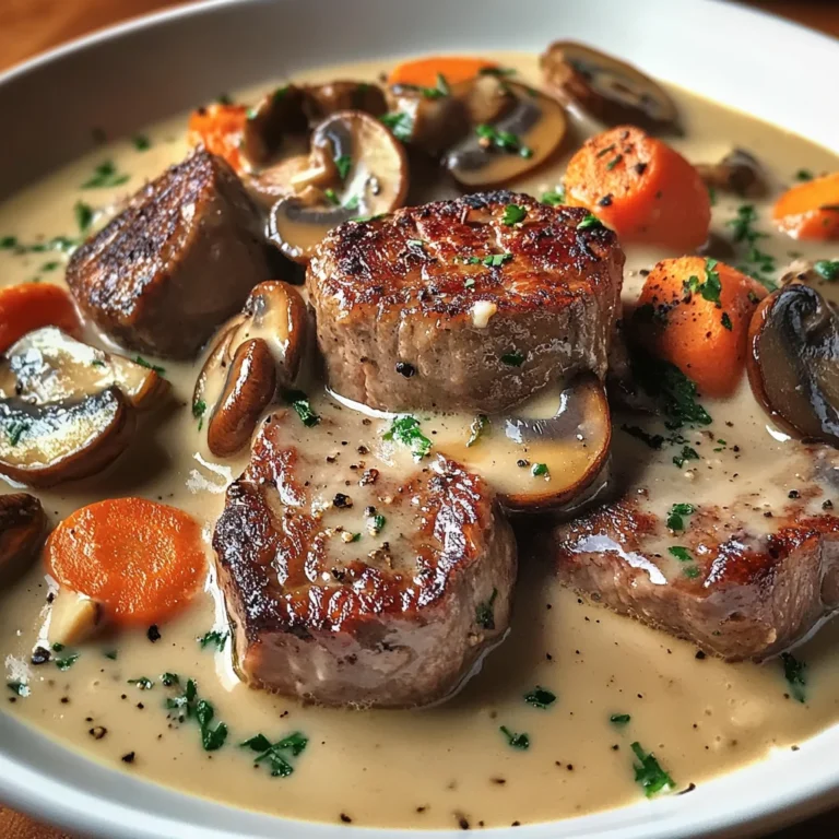 Blanquette de Filet Mignon de boeuf aux Champignons