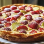 Clafoutis à la rhubarbe et fraises