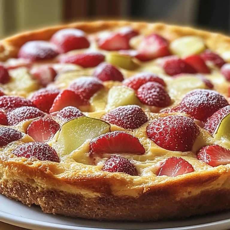 Clafoutis à la rhubarbe et fraises