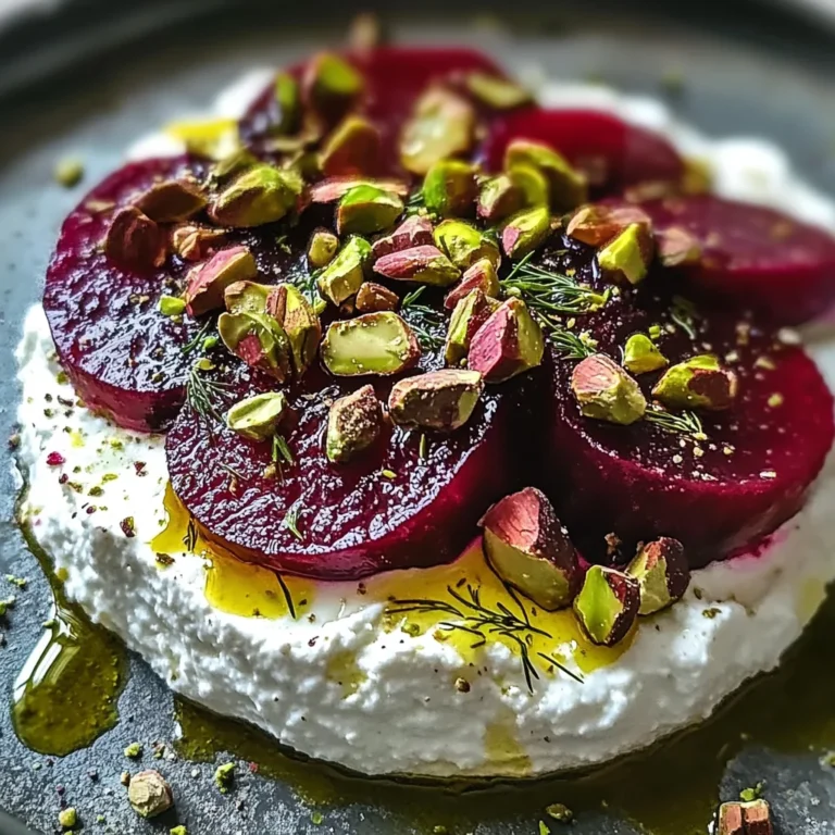 Feta battue, betteraves, pistaches