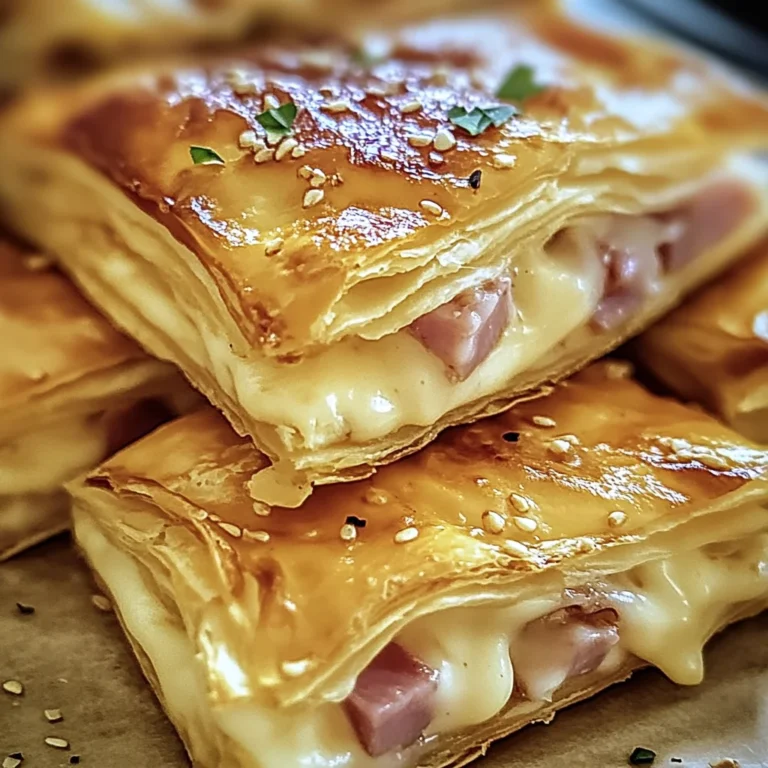 Feuilletés Croustillants au jambon de poulet et Fromage