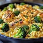 Poulet brocoli orzo au cheddar
