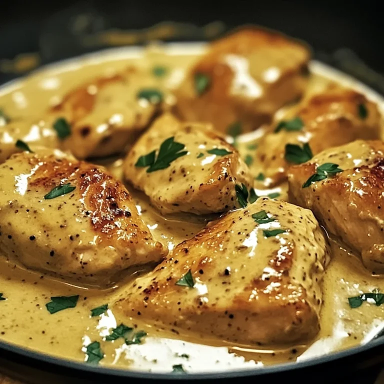 Poulet crémeux à la moutarde et au vinaigre de cidre blanc