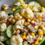 Salade chou-fleur maïs concombre