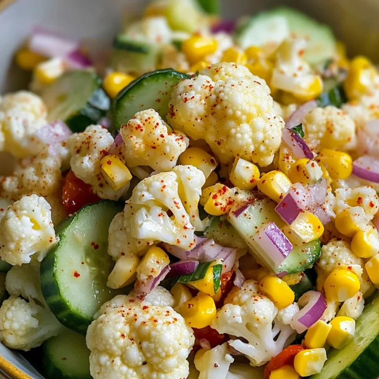 Salade chou-fleur maïs concombre