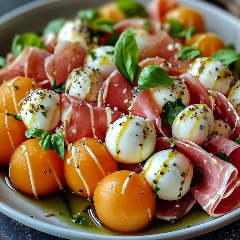 Salade melon jambon de poulet mozzarella