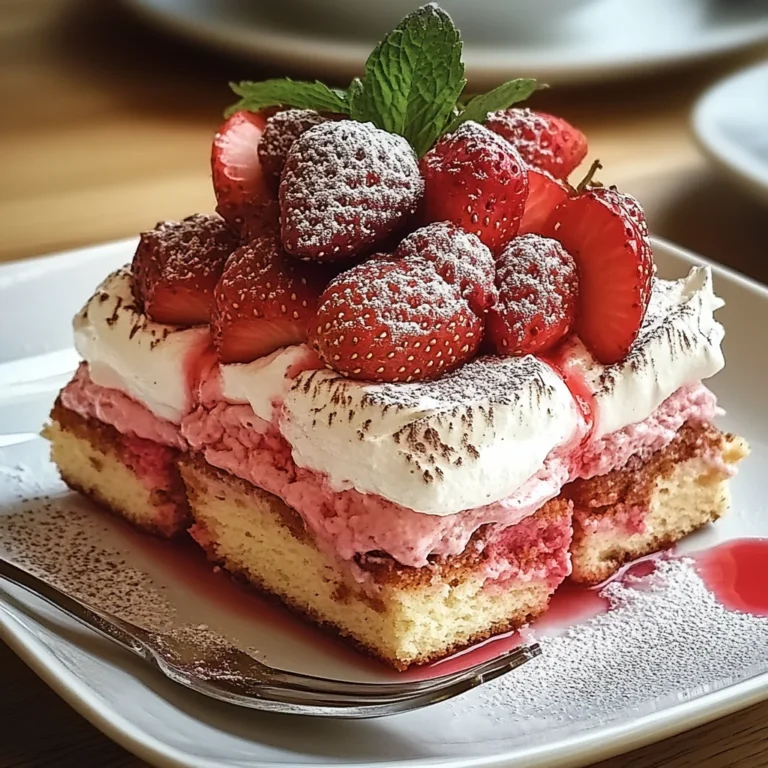 Tiramisu à la fraise avec biscuits roses de Reims