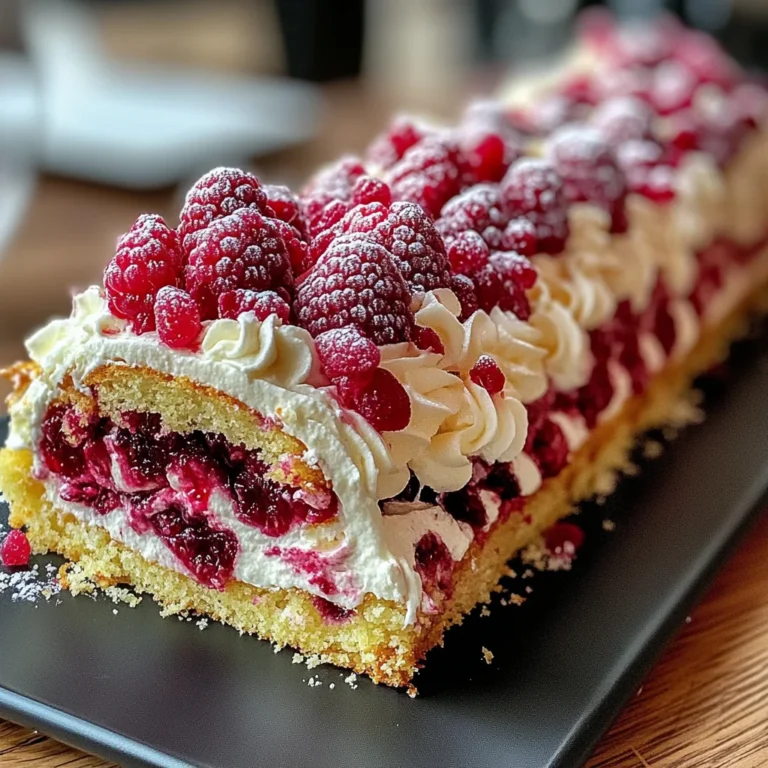 Bûche au Mascarpone et à la Framboise