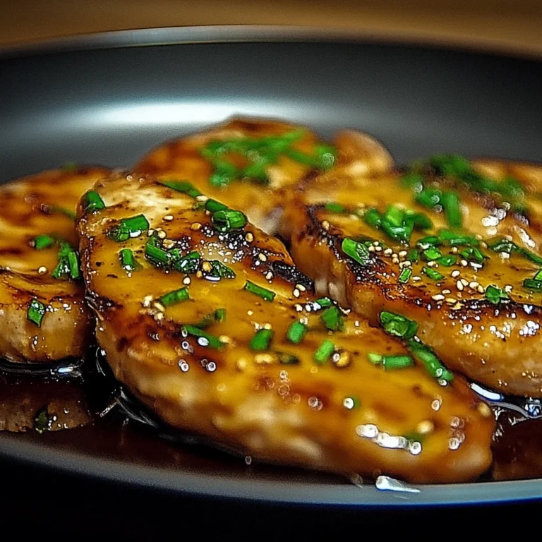 Escalopes de Poulet Caramélisées à l'Ail, Miel et Sauce 