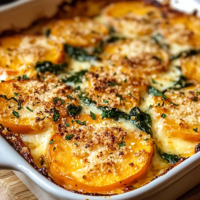 Gratin de Patates Douces, Épinards et Feta