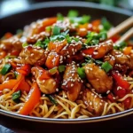 Nouilles Sautées au Poulet Caramélisé