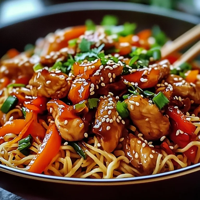 Nouilles Sautées au Poulet Caramélisé
