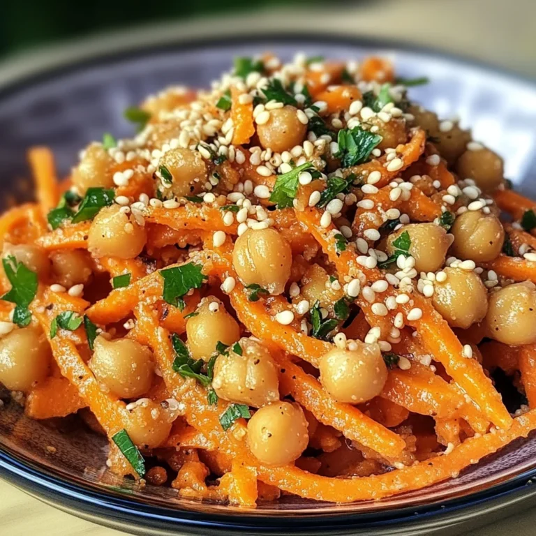 Salade de Carottes Épiciées et de Pois Chiches avec Sauce Tahini 