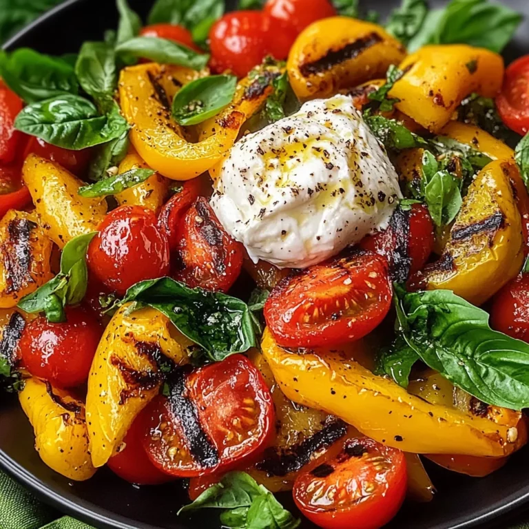 Salade de poivrons grillés à la burrata