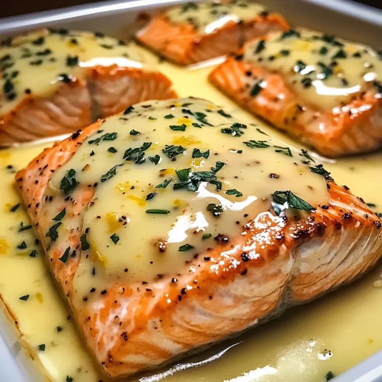 Saumon au four avec sauce crémeuse au beurre et citron