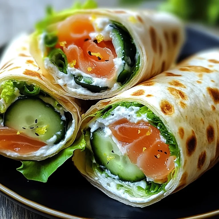 Wraps au fromage frais, concombre et saumon fumé